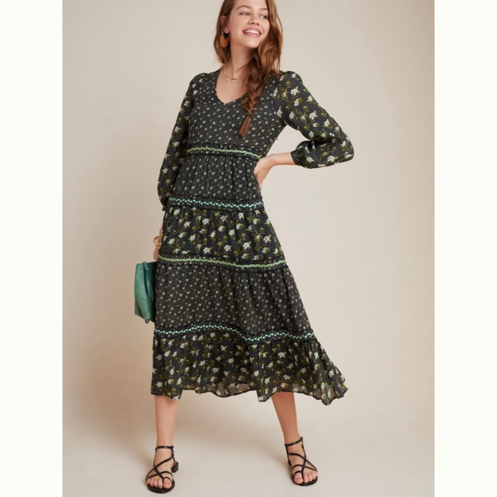 NWT - Anthropologie Karoline Midi Dress - Size 4